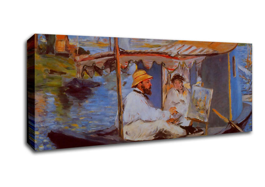 Picture of Claude Monet By Manet Panoramic Canvas Wall Art