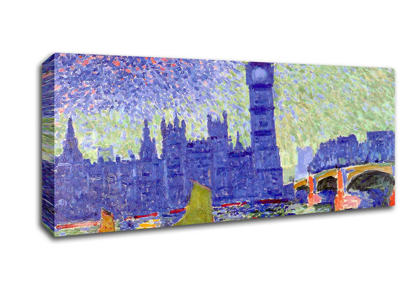 Picture of Claude Monet Thames Panoramic Canvas Wall Art