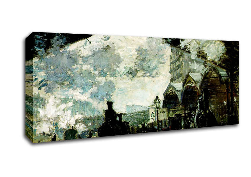 Picture of Claude Monet The Saint-Lazare Station Panoramic Canvas Wall Art