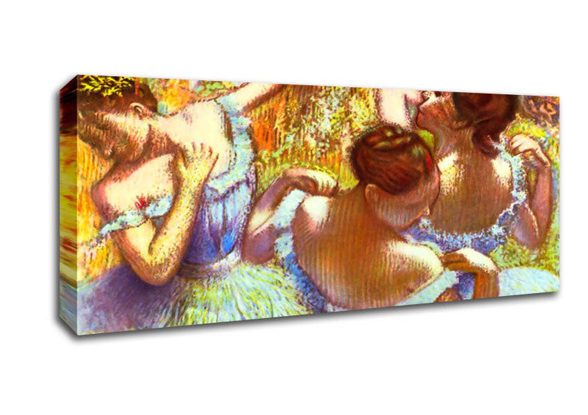 Picture of Degas Dancers In Blue Panoramic Canvas Wall Art
