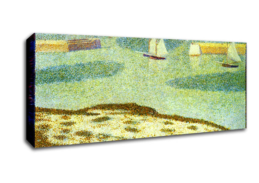 Picture of Seurat Entrance To Port-En-Bessin Panoramic Canvas Wall Art