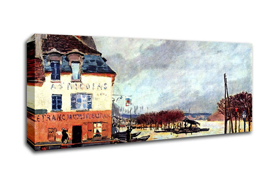 Picture of Sisley Flood At Port Marly 2 Panoramic Canvas Wall Art