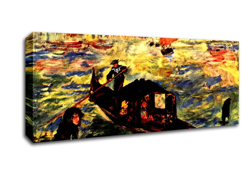 Picture of Renoir Gondola On The Canale Grande Panoramic Canvas Wall Art