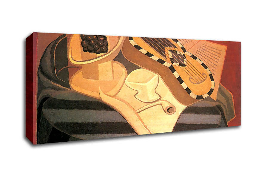 Picture of Juan Gris Guitar With Ornaments Panoramic Canvas Wall Art