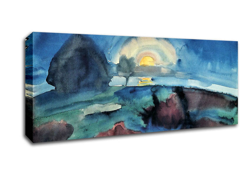 Picture of Walter Gramatte Hiddensoe Moon Stairway Panoramic Canvas Wall Art