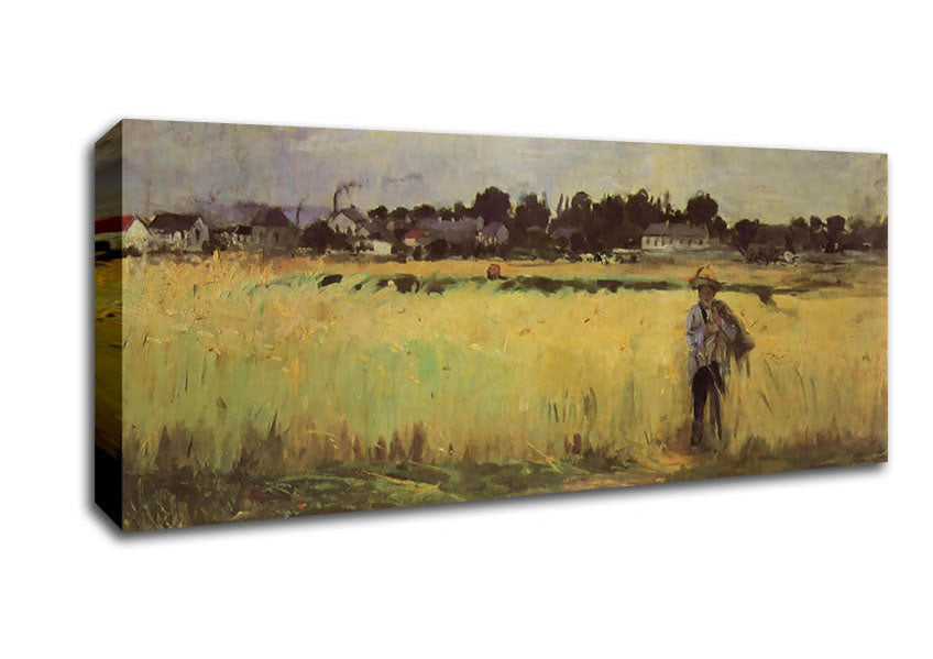 Picture of Morisot In Wheat Field Panoramic Canvas Wall Art