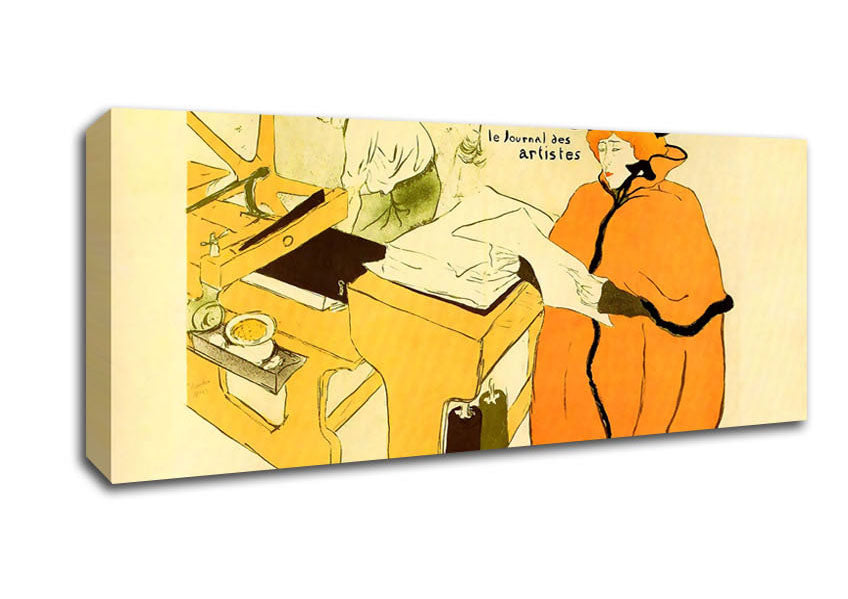 Picture of Toulouse Lautrec Jane Avril Checking A Print Sample Panoramic Canvas Wall Art