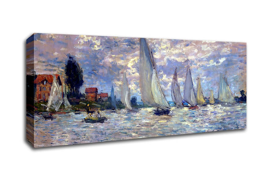 Picture of Monet Les Barques Panoramic Canvas Wall Art