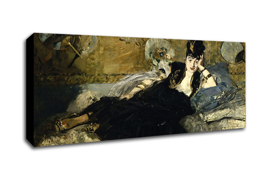 Picture of Manet Woman With Fans Panoramic Canvas Wall Art