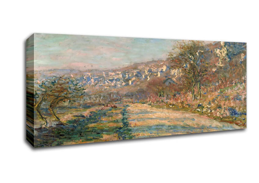 Picture of Monet Road Of La Roche-Guyon Panoramic Canvas Wall Art