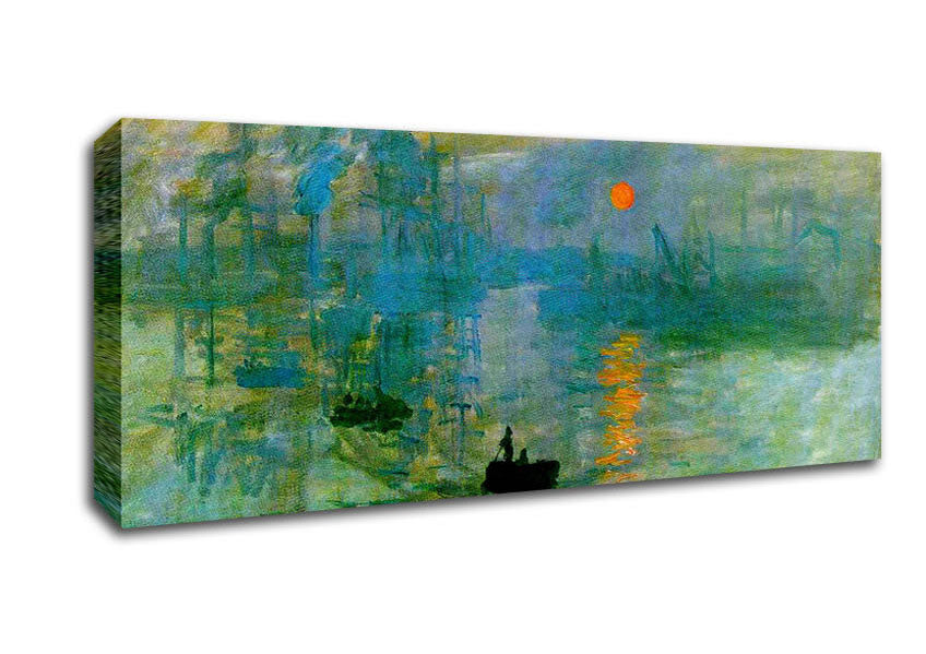 Picture of Monet Sunset Panoramic Canvas Wall Art