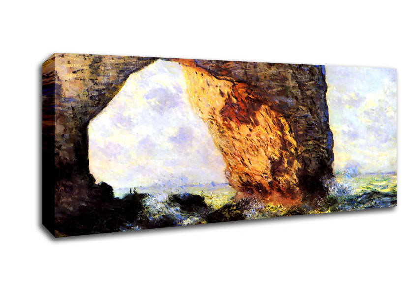 Picture of Monet The Cliff At Etretat Panoramic Canvas Wall Art