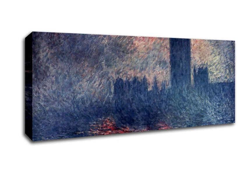 Picture of Monet Parliament In London Panoramic Canvas Wall Art