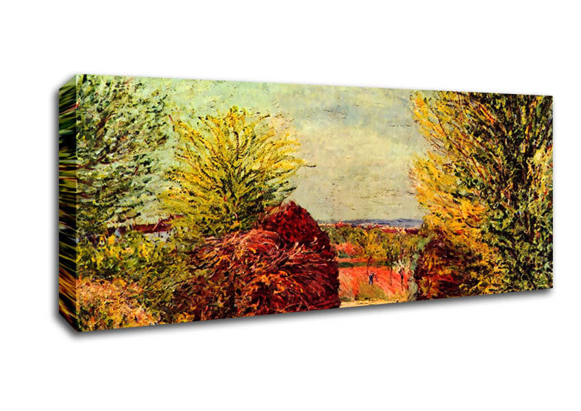 Picture of Sisley Path In Veneux Nadon In Spring Panoramic Canvas Wall Art
