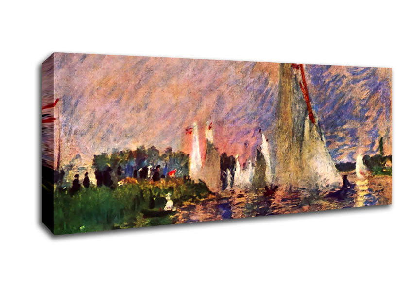 Picture of Renoir Regatta In Argenteui Panoramic Canvas Wall Art