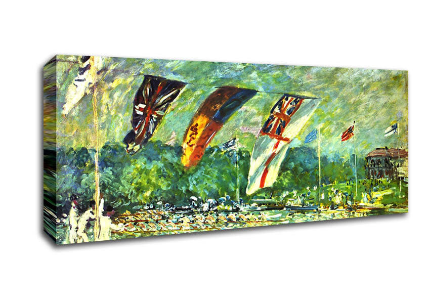 Picture of Sisley Regatta In Molesey Panoramic Canvas Wall Art