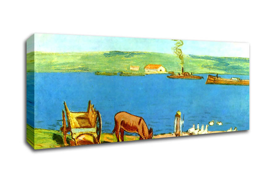 Picture of Sisley River Bank Panoramic Canvas Wall Art