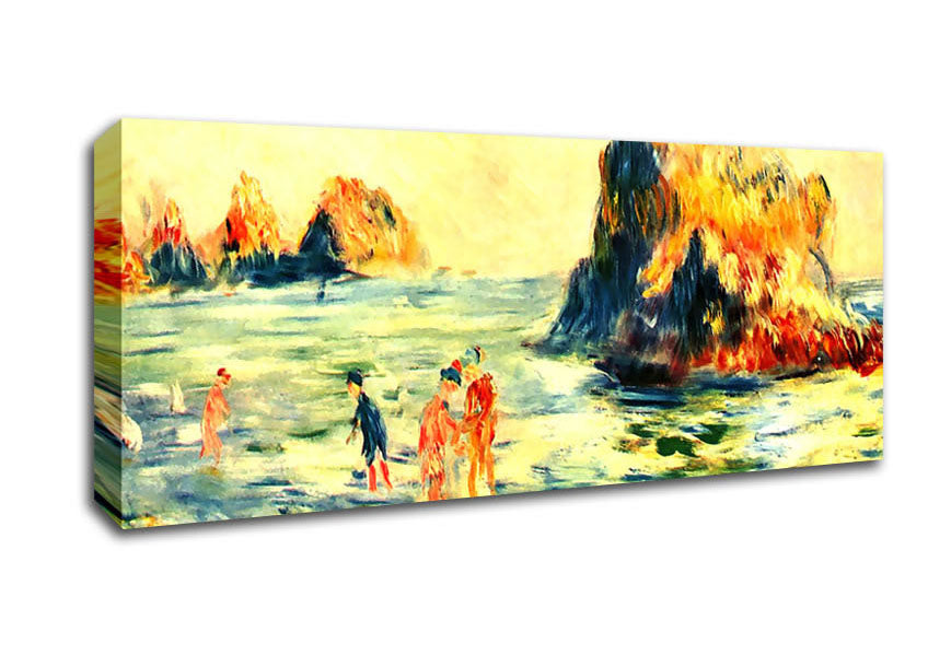 Picture of Renoir Rock Cliffs In Guernsey Panoramic Canvas Wall Art