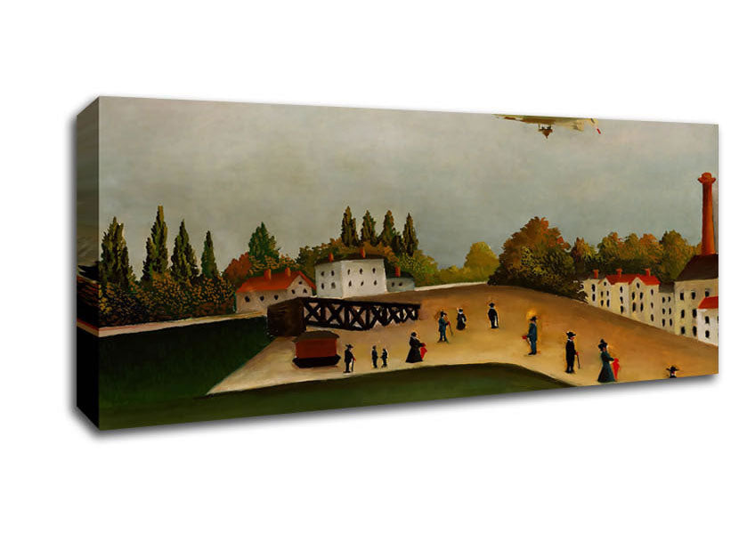 Picture of Rousseau Quai Divry Panoramic Canvas Wall Art
