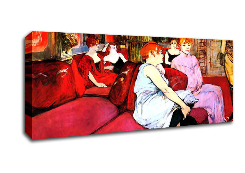 Picture of Toulouse Lautrec Salon In The Rue De Moulins Panoramic Canvas Wall Art