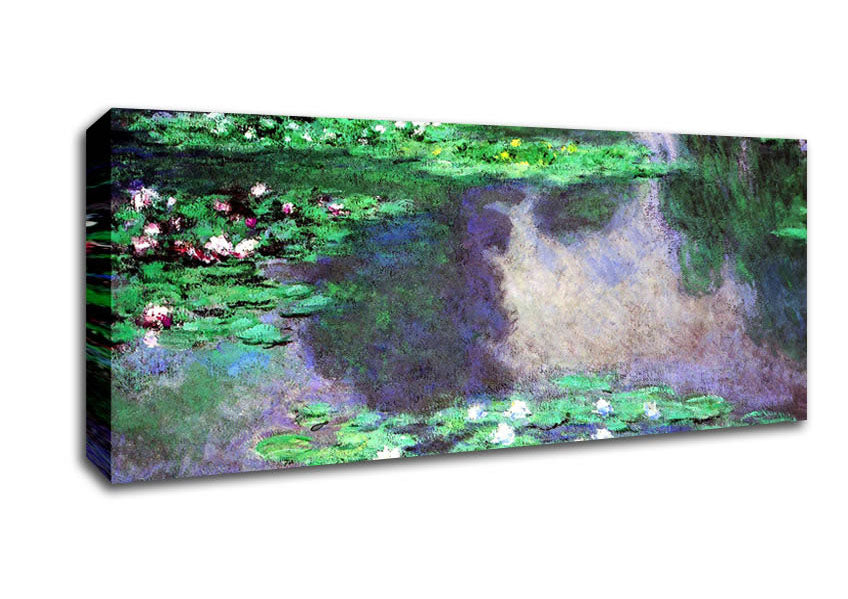 Picture of Monet Sea Roses Water Landscape Panoramic Canvas Wall Art
