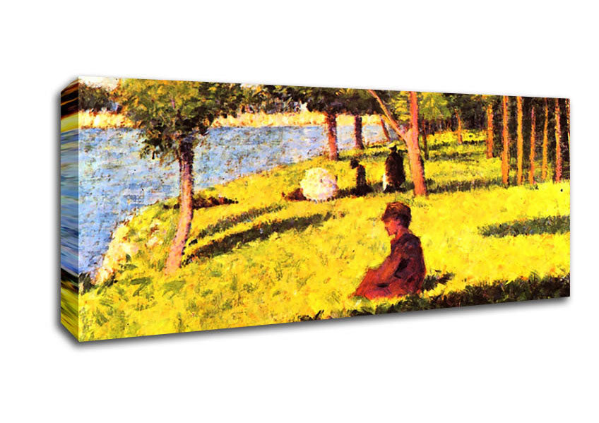 Picture of Seurat Seated Figure Panoramic Canvas Wall Art
