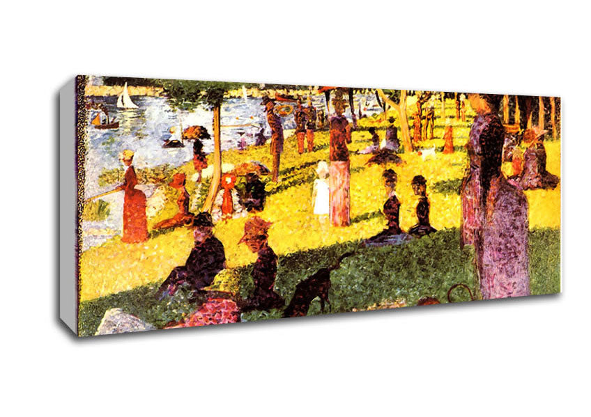 Picture of Seurat Sketch Of People Panoramic Canvas Wall Art