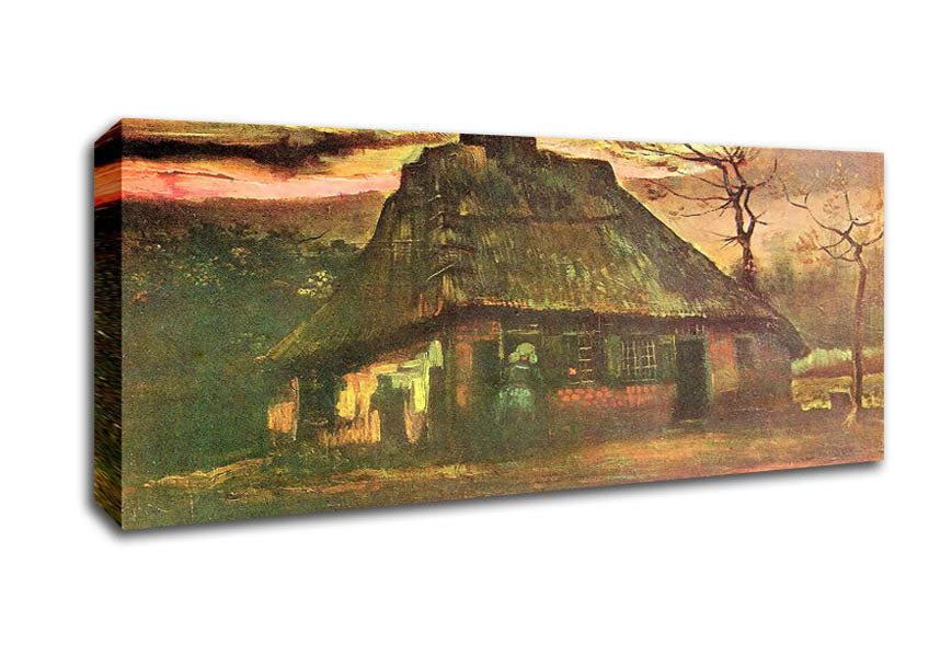 Picture of Van Gogh Straw Hut At Dusk Panoramic Canvas Wall Art