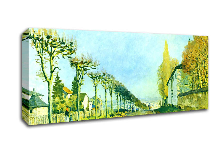 Picture of Sisley Street In Louveciennes Panoramic Canvas Wall Art