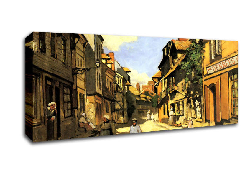 Picture of Monet Street Of Bavolle 2 Panoramic Canvas Wall Art