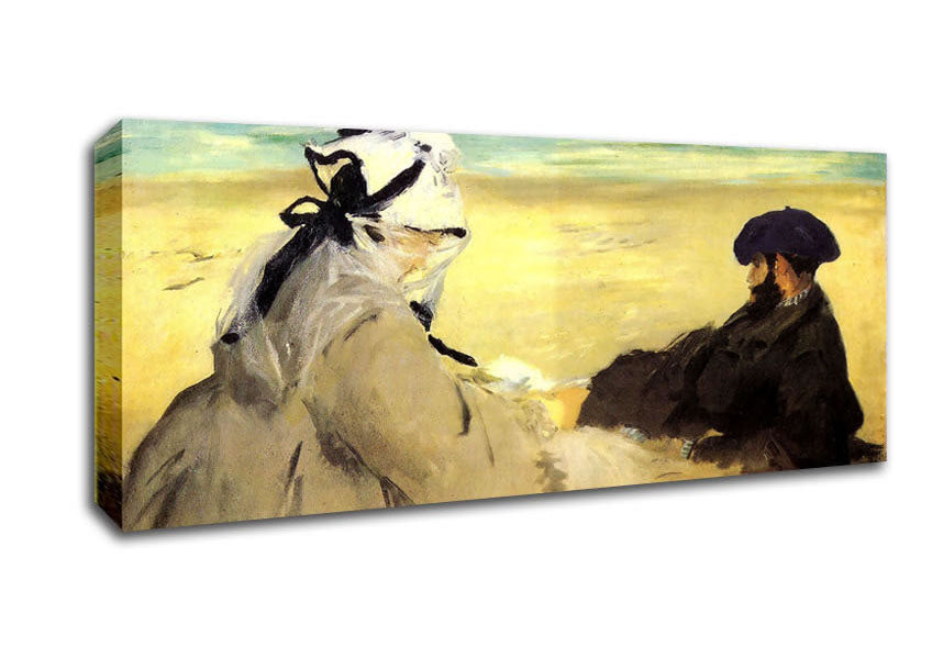 Picture of Manet Sur La Plage 1873 Panoramic Canvas Wall Art