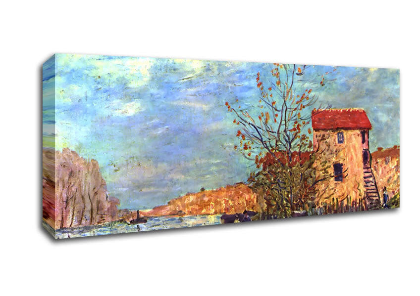 Picture of Sisley The Loing By Moret Panoramic Canvas Wall Art