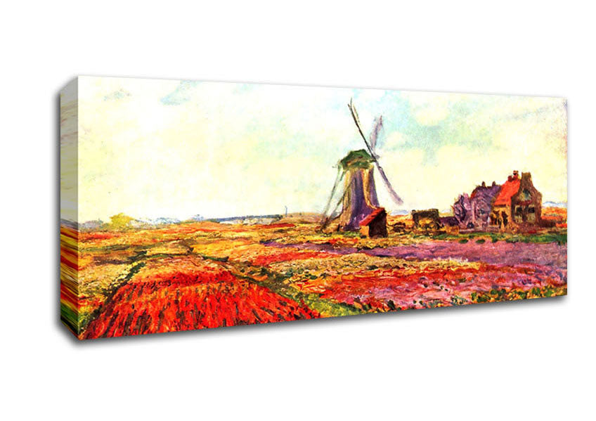 Picture of Claude Monet Tulips Of Holland Panoramic Canvas Wall Art
