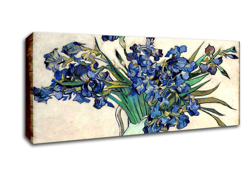 Picture of Van Gogh Irises In A Vase Panoramic Canvas Wall Art