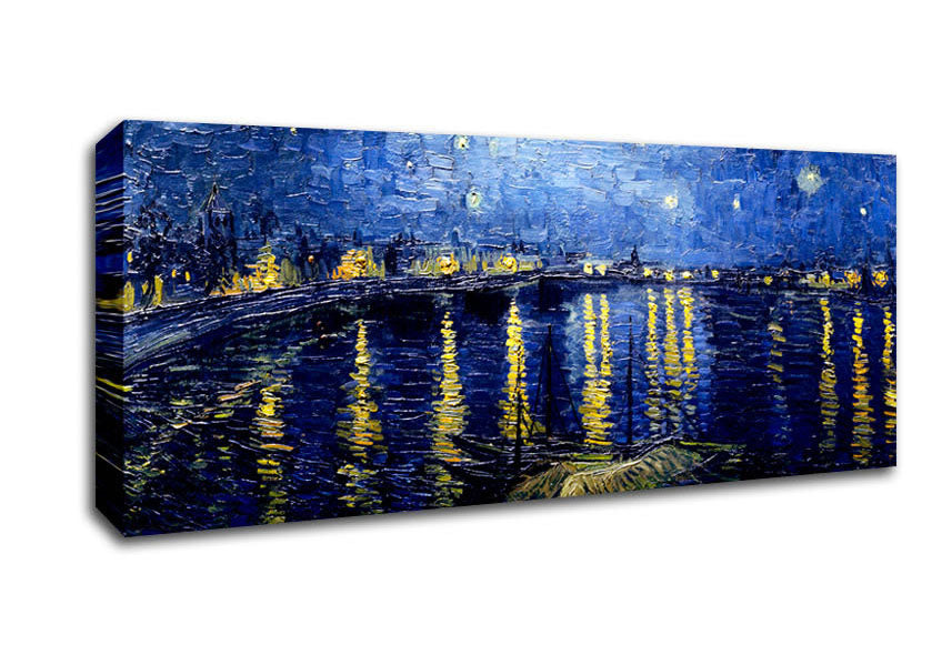 Picture of Van Gogh Starry Night Over The Rhone Blue Panoramic Canvas Wall Art