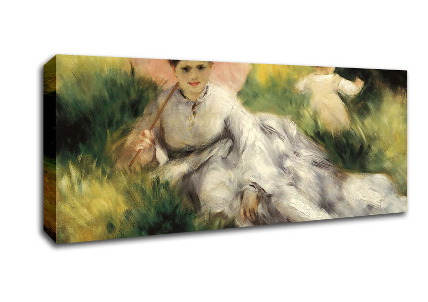 Picture of Renoir Woman With Parasol Panoramic Canvas Wall Art