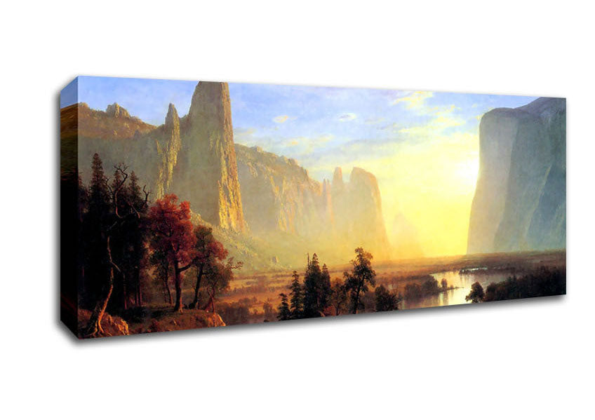 Picture of Yosemite Valley By Bierstadt Panoramic Canvas Wall Art