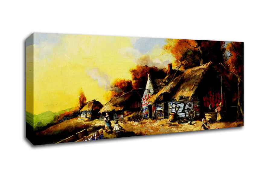 Picture of Countryside Graffiti Panoramic Canvas Wall Art
