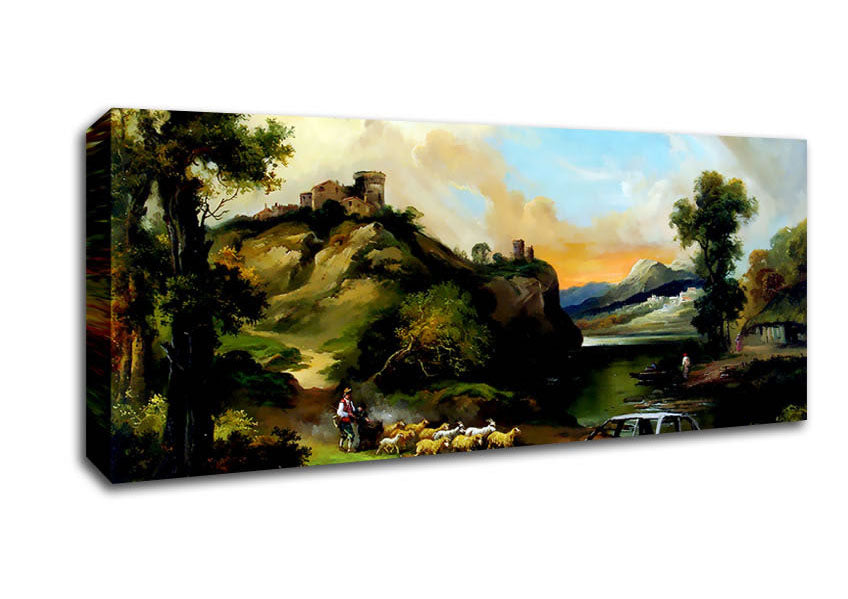 Picture of Countryside Junk Yard Panoramic Canvas Wall Art
