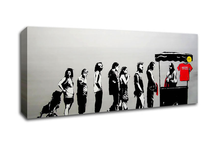 Picture of Destroy Capitalism Panoramic Canvas Wall Art