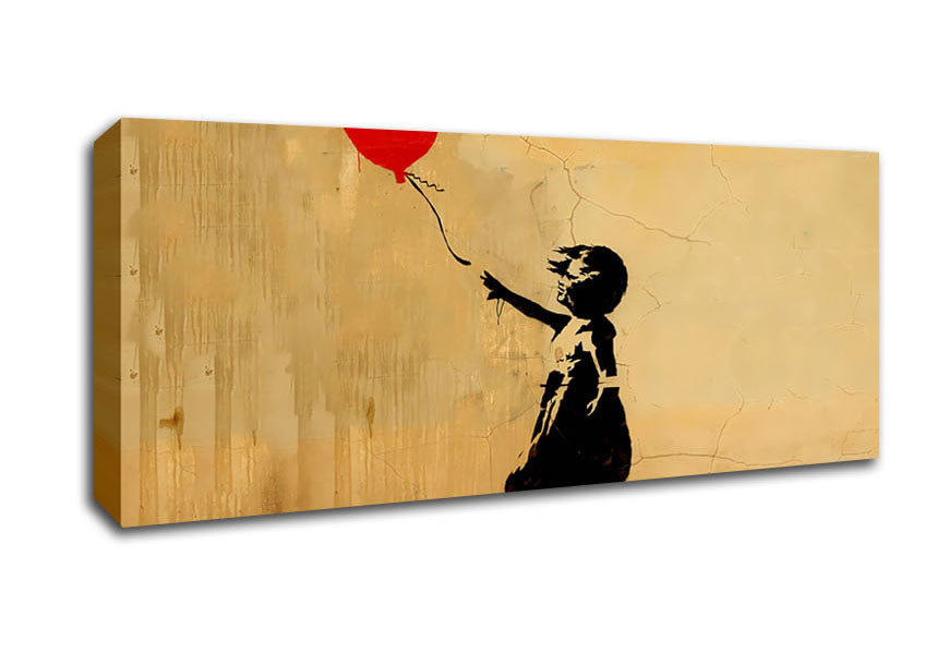 Picture of Love Heart Balloon Left Panoramic Canvas Wall Art