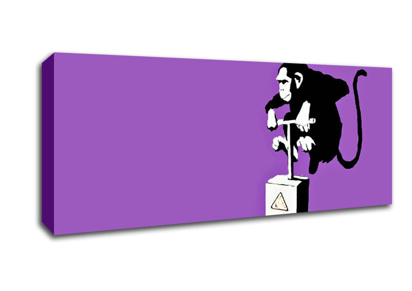 Picture of Monkey Detonator Purple Panoramic Canvas Wall Art