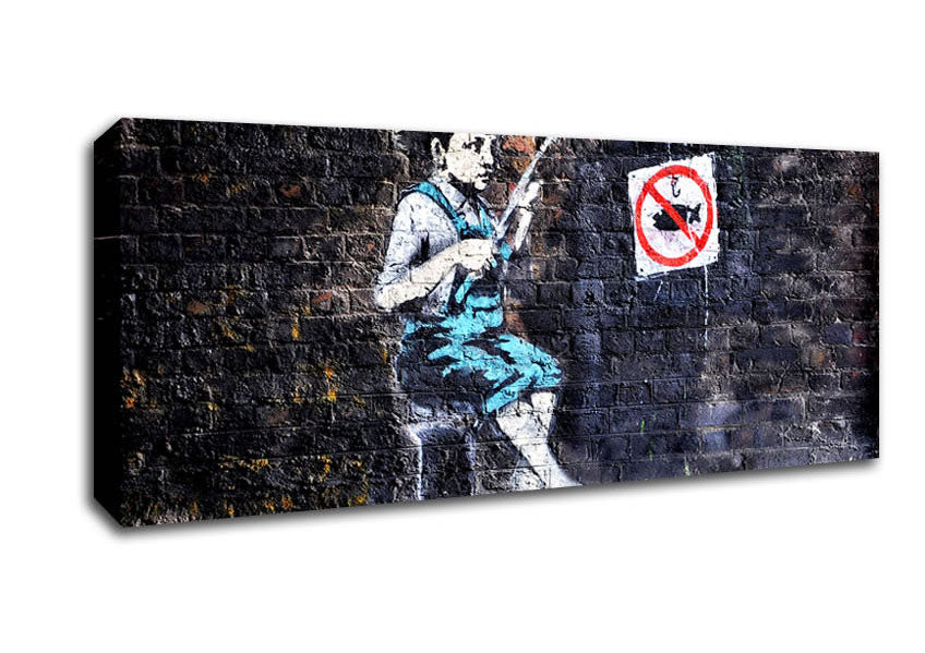 Picture of No Fishing Sign Panoramic Canvas Wall Art