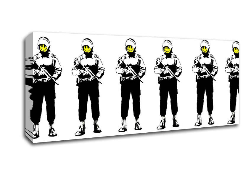 Picture of Smiley Face Line-Up Panoramic Canvas Wall Art