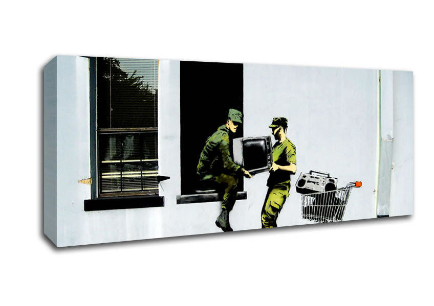 Picture of Soldier Heist Panoramic Canvas Wall Art