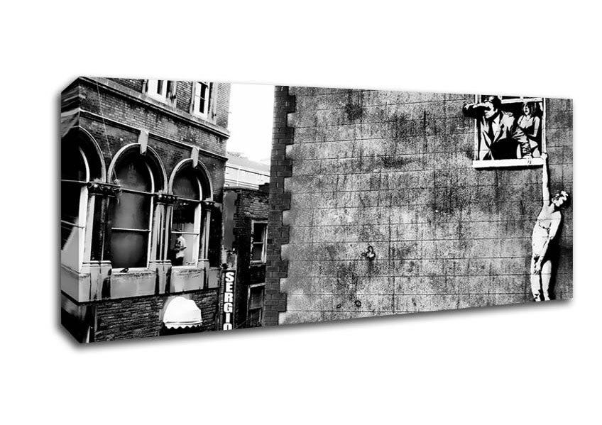 Picture of Window Lovers B n W Panoramic Canvas Wall Art