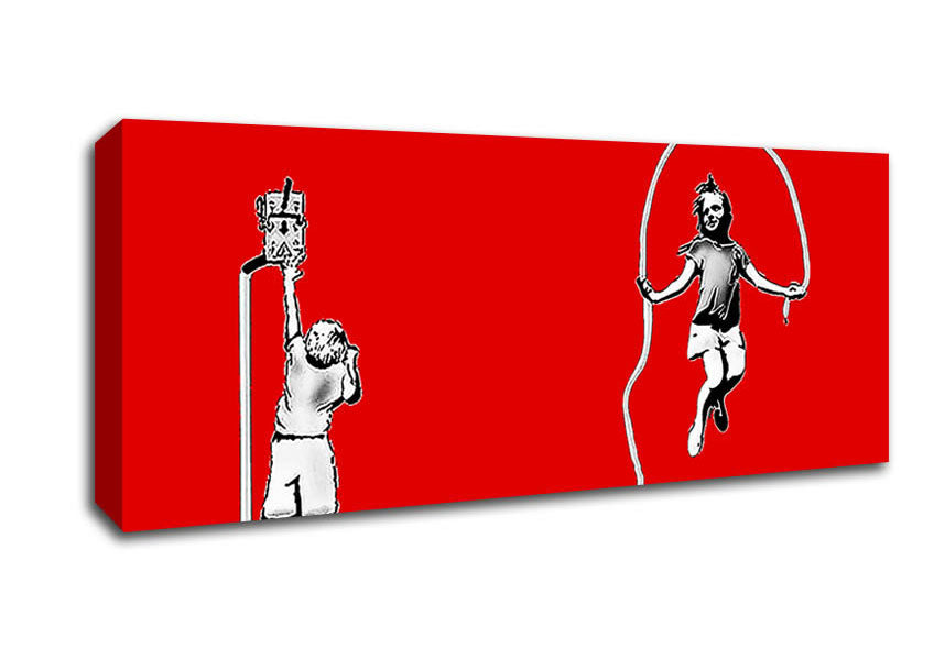 Picture of Electric Skipping Rope Red Panoramic Canvas Wall Art