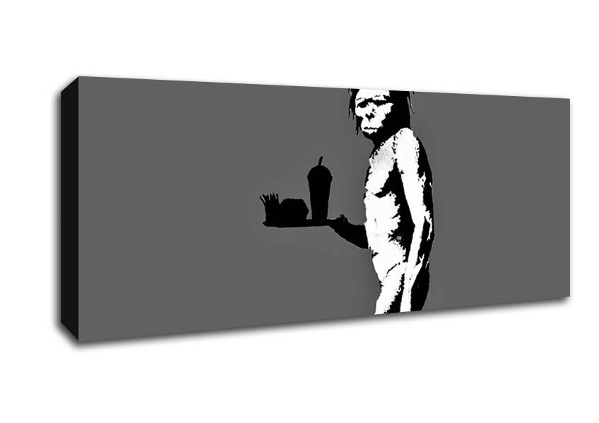Picture of Mcdonalds Caveman Grey Panoramic Canvas Wall Art