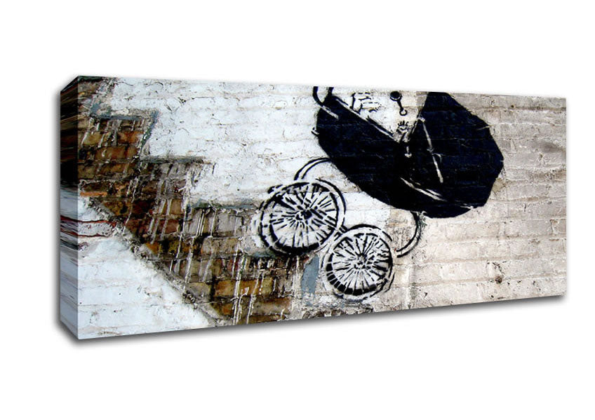 Picture of Pram Stairs Panoramic Canvas Wall Art