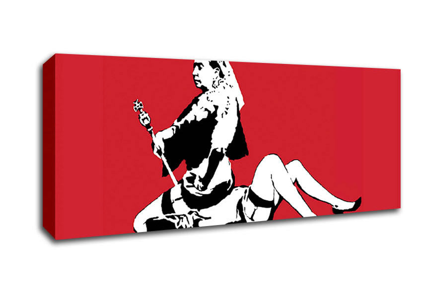Picture of Queen Elizabeth Legs Red Panoramic Canvas Wall Art